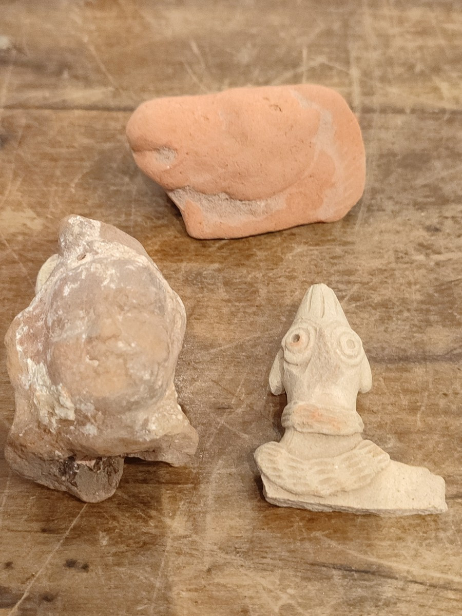 4 statuettes fragmentaires. Syro hittite, Egypte, art romain.-photo-3