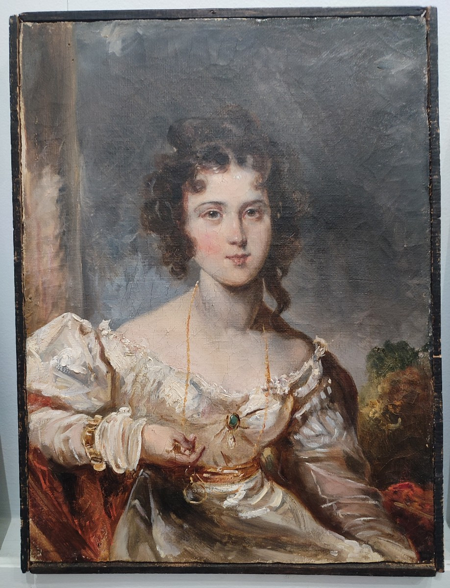 Portrait Of Rosamond Croker. Oil On Canvas, Circa 1830.-photo-1