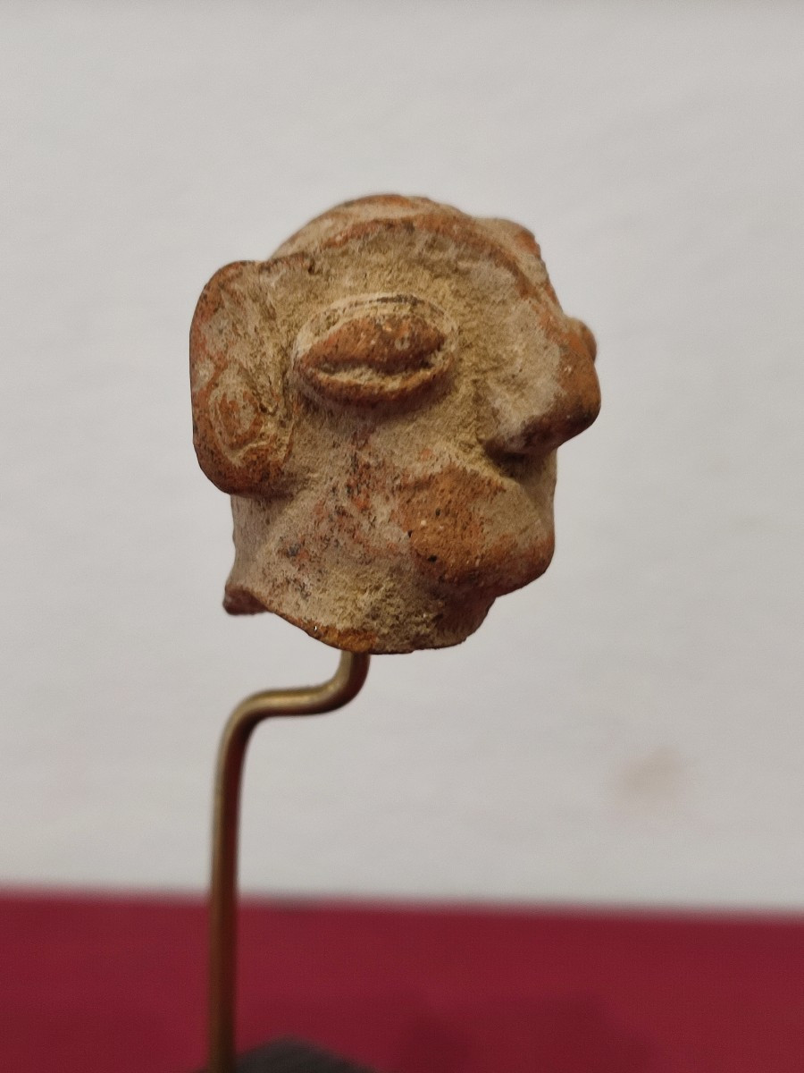 Head Of A Votive Statuette. Syro-hittite Civilization. Ceramic-photo-3