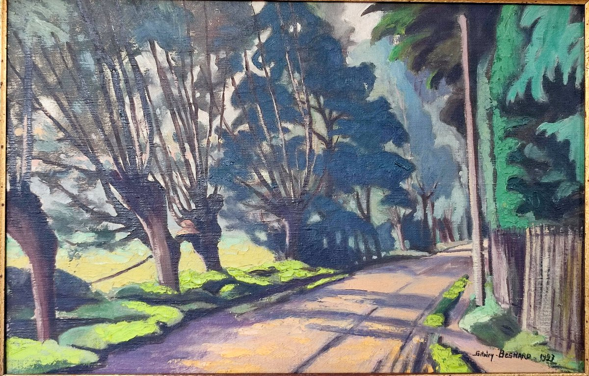 Arthur Senery  Besnard . Chemin au poteau électrique.1927-photo-2
