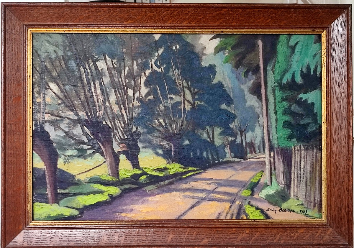 Arthur Senery  Besnard . Chemin au poteau électrique.1927