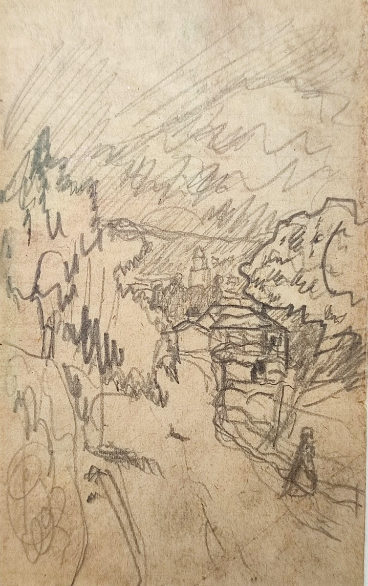 Pierre Bonnard. Un promeneur sur un chemin au dessus de Saint Tropez. Vers 1913-photo-2