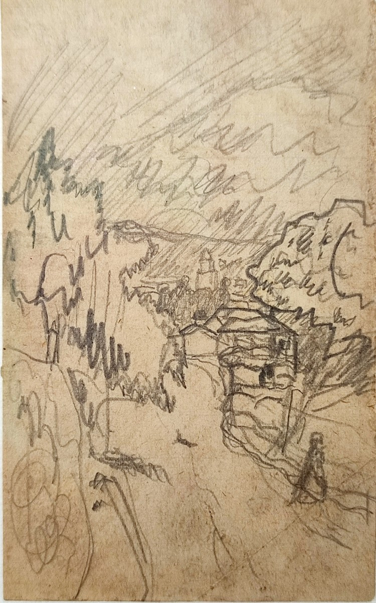 Pierre Bonnard. Un promeneur sur un chemin au dessus de Saint Tropez. Vers 1913-photo-4