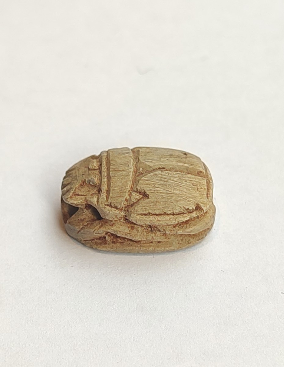 Scarab Beetle. With Hieroglyphs. Late Period Egypt 