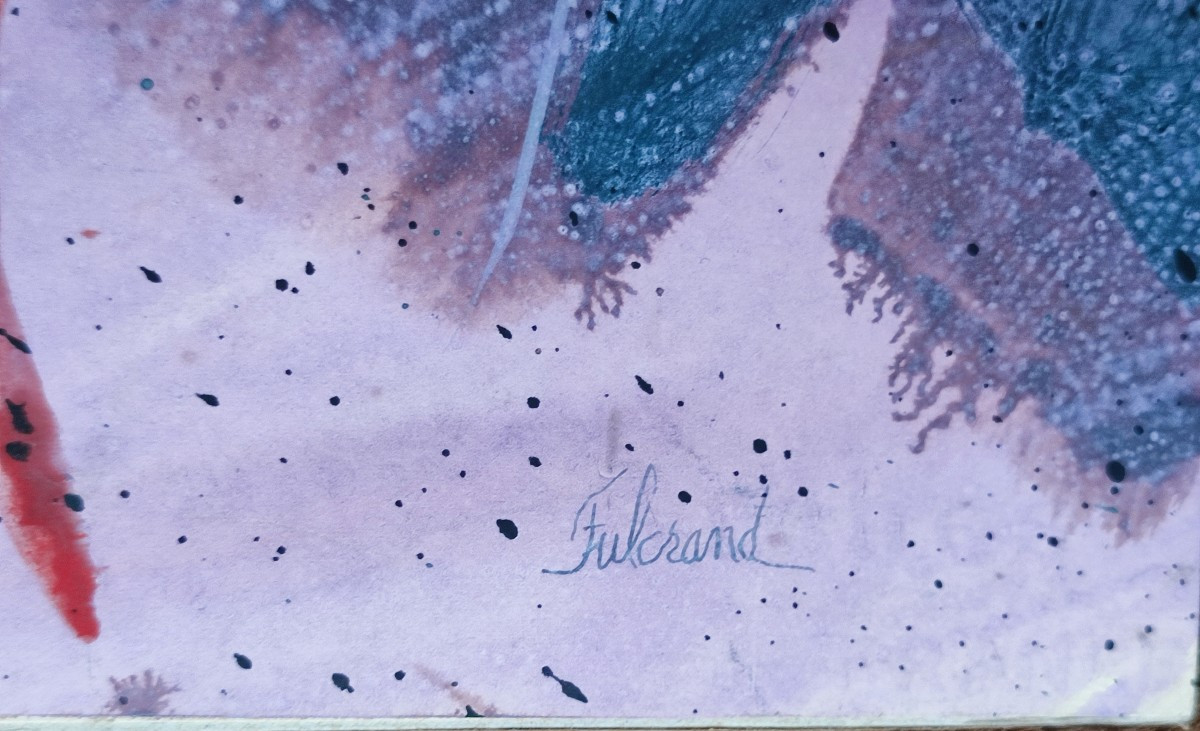 Pierre Fulcrand. Technique mixte sur papier.-photo-3