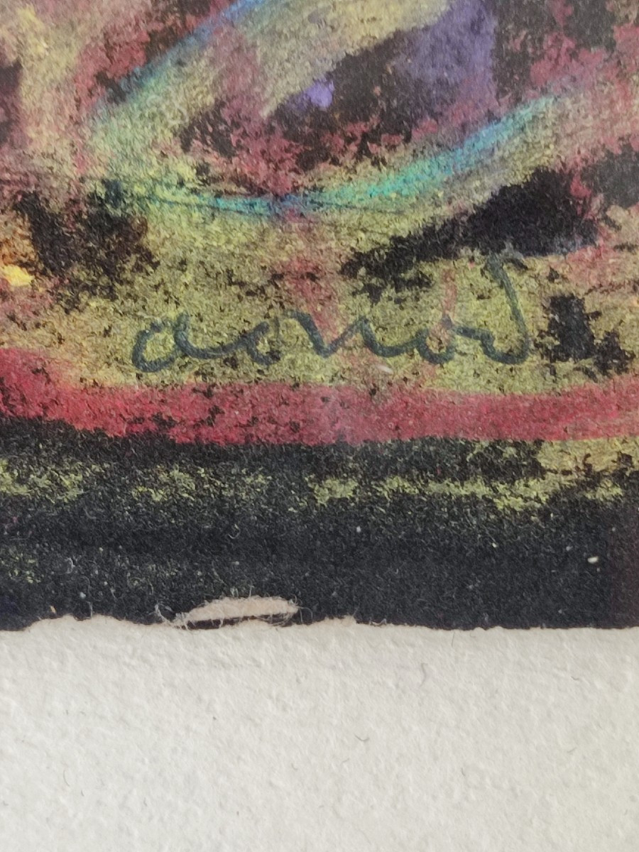 Farid Aouad. Au café La Palette à Paris. Pastel. 1963-photo-3