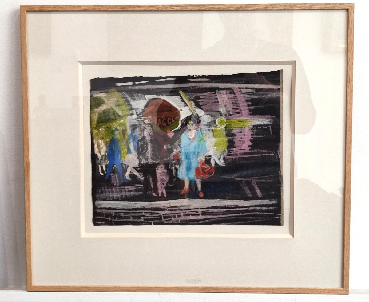 Farid Aouad. Le métro à Paris en 1963. Pastel-photo-2