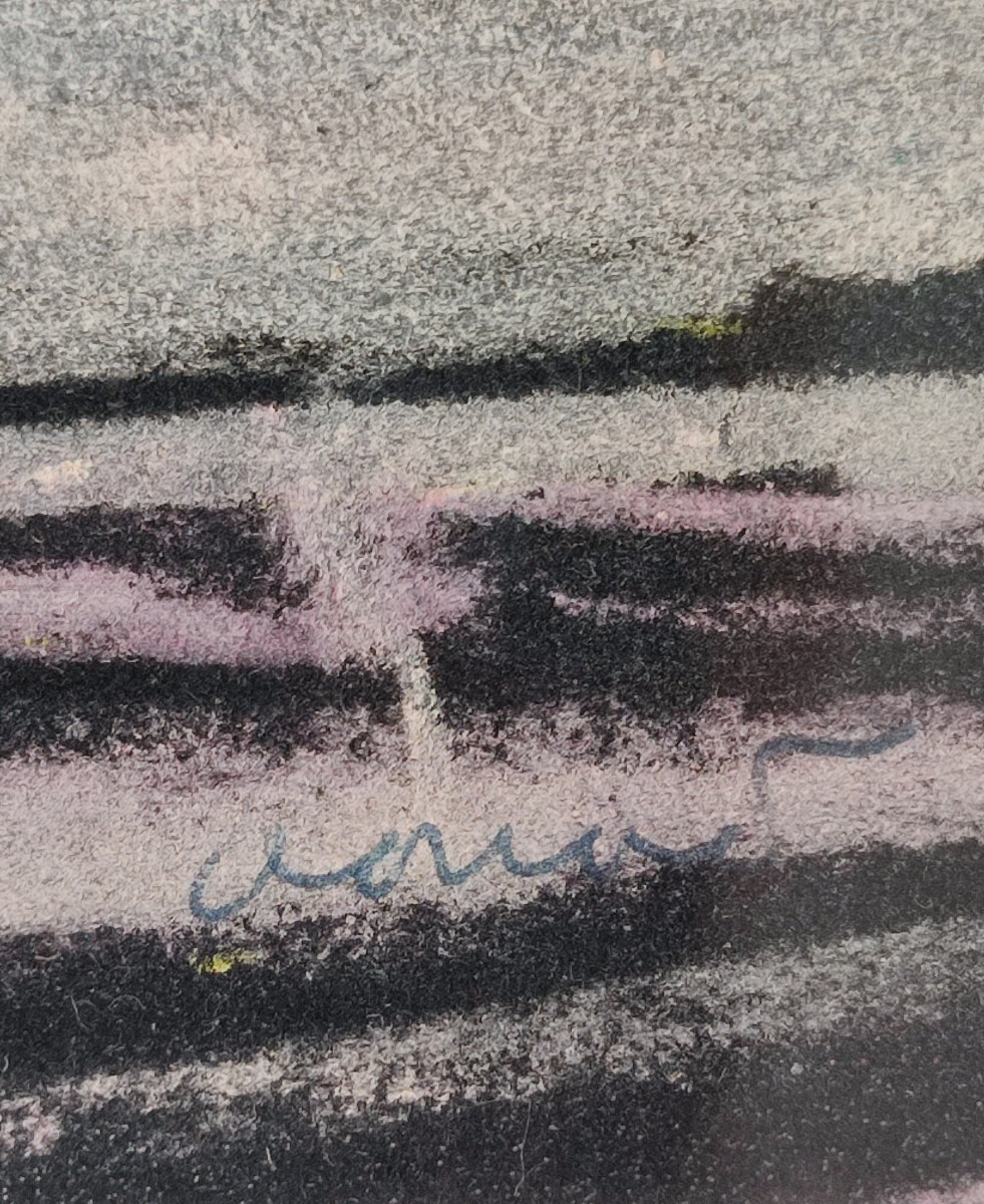 Farid Aouad. Le métro à Paris en 1963. Pastel-photo-4