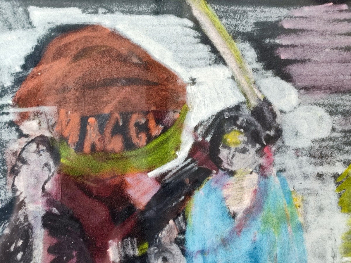 Farid Aouad. Le métro à Paris en 1963. Pastel-photo-1