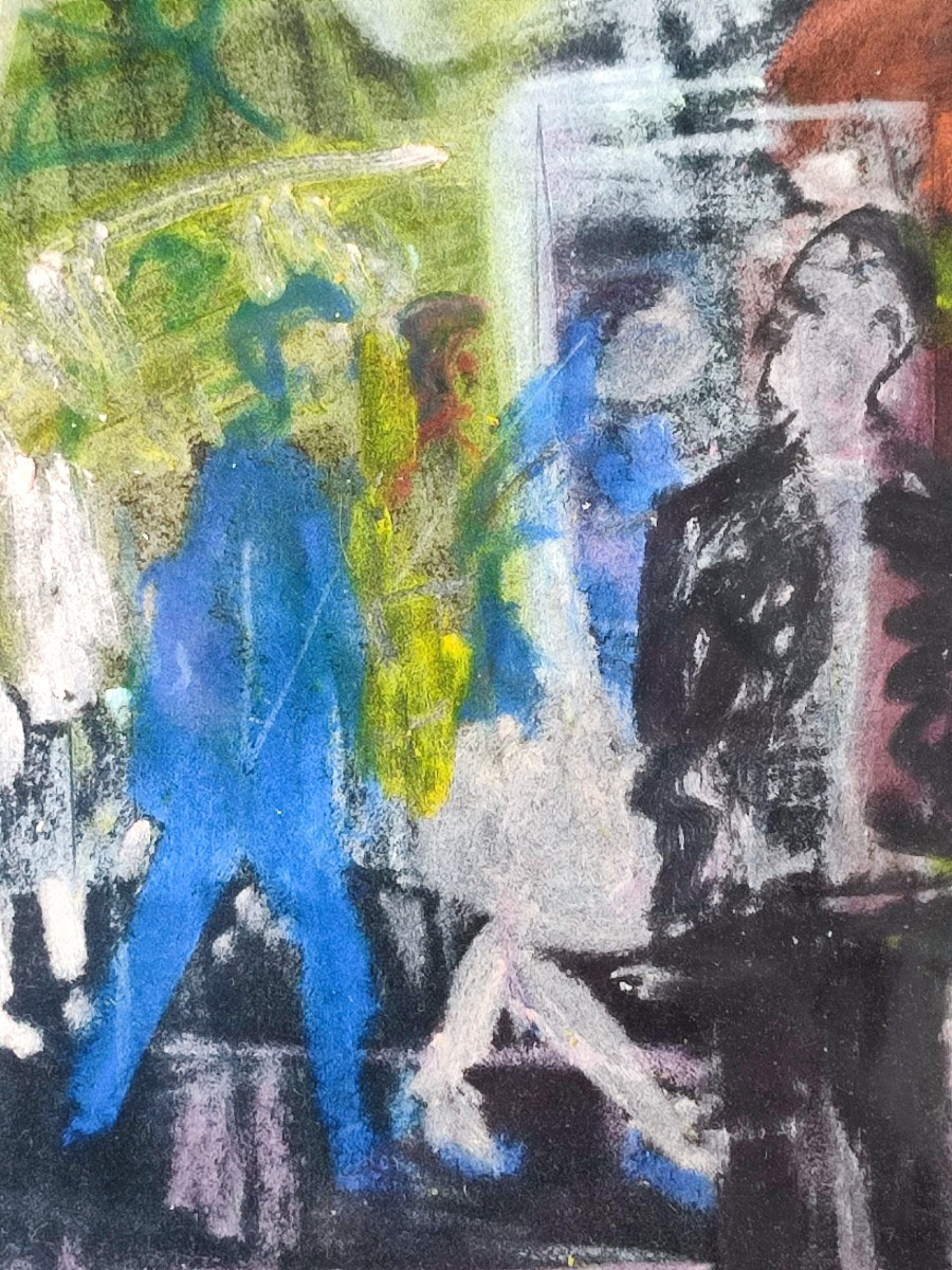 Farid Aouad. Le métro à Paris en 1963. Pastel-photo-2