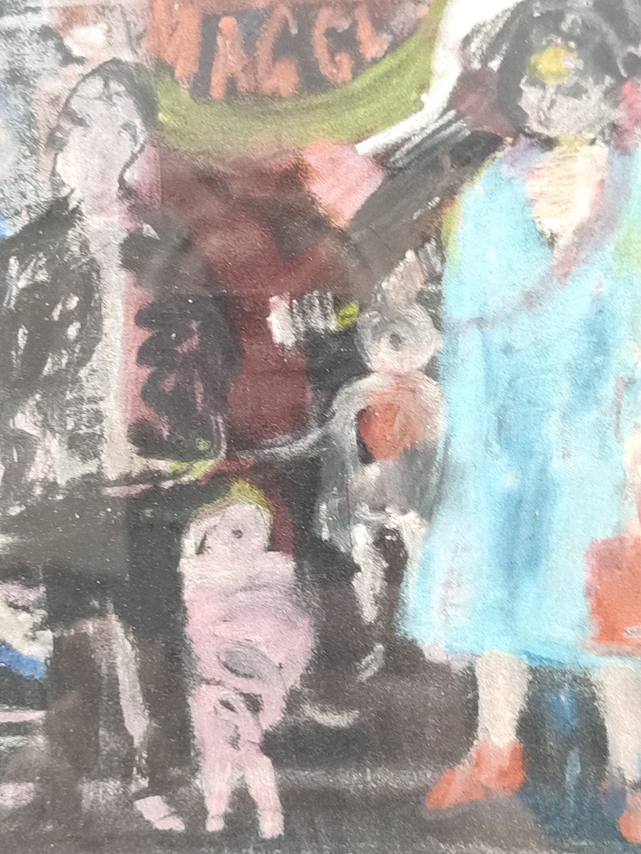 Farid Aouad. Le métro à Paris en 1963. Pastel-photo-4