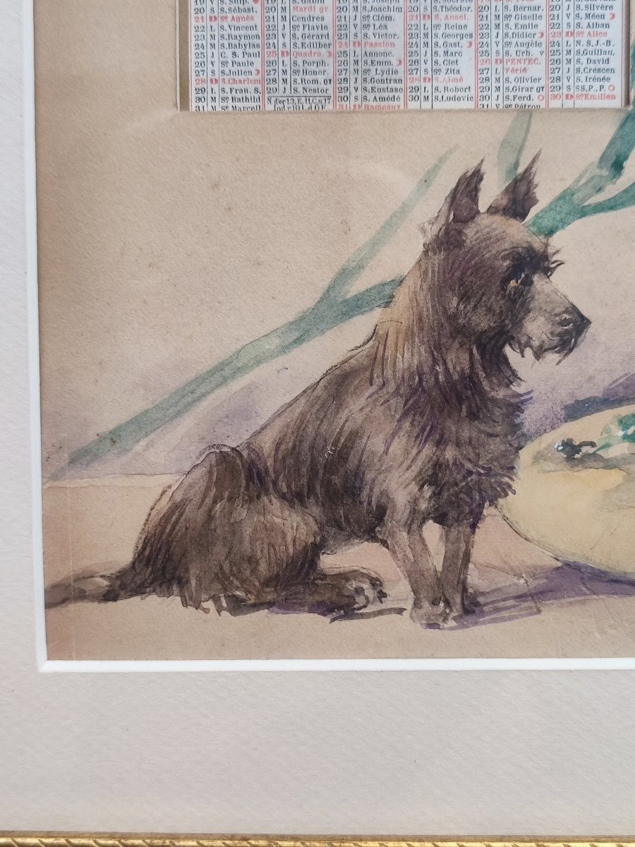 Louise Abbema. Calendrier, aquarelle 1912-photo-1