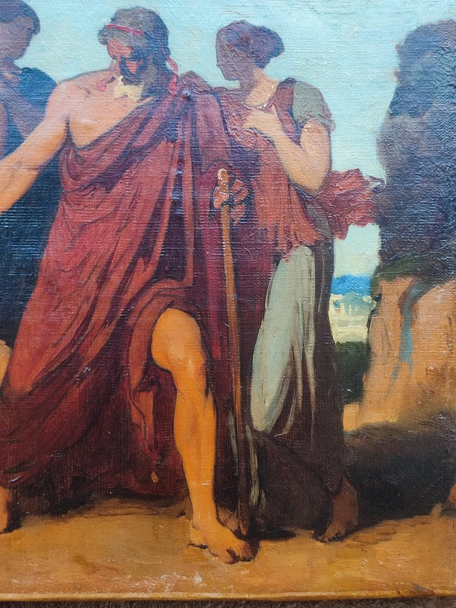 Mythological Scene, French School Circa 1850-photo-2