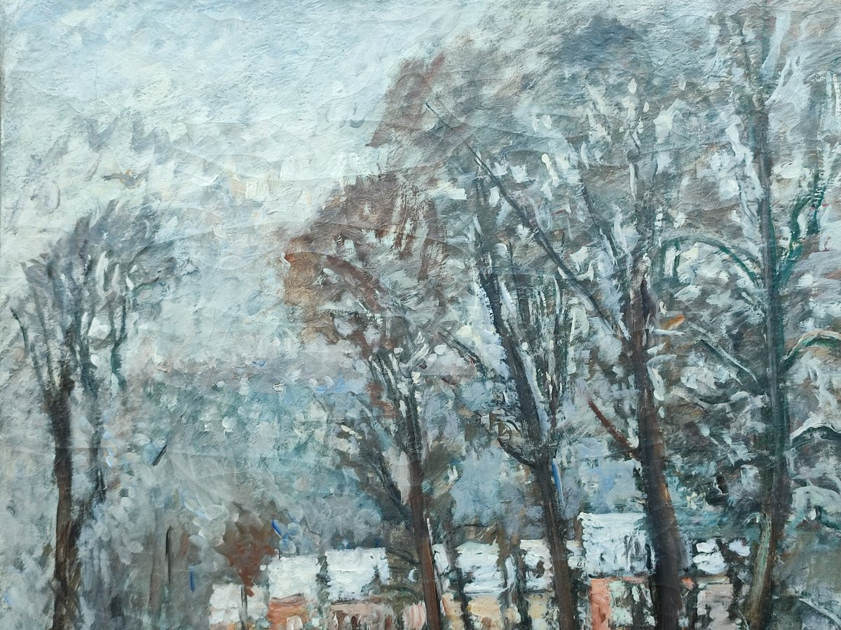 Snowy Landscape. Near Moret Sur Loing.  Circa 1900-photo-3