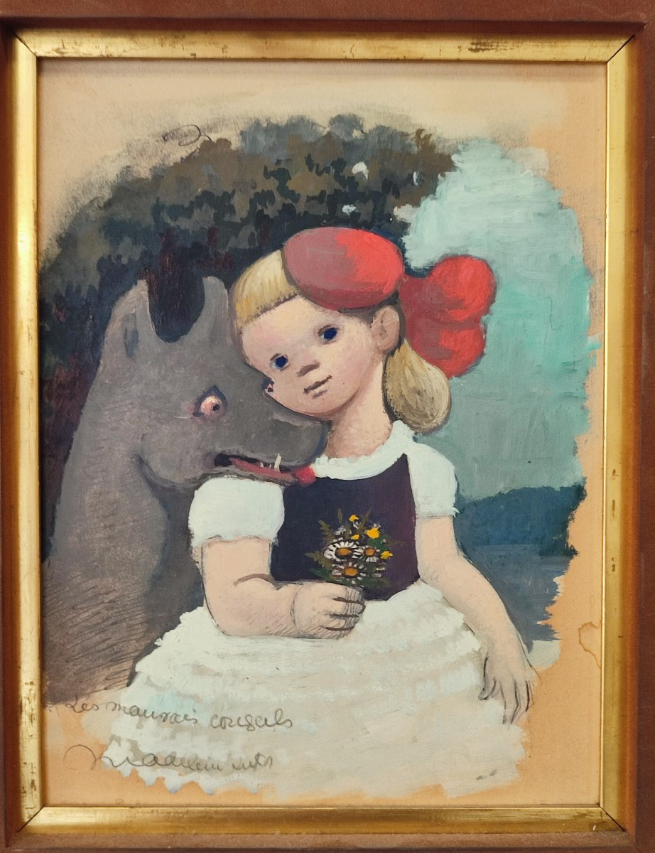 Madeleine Luka. Les mauvais conseils. Peinture sur carton.