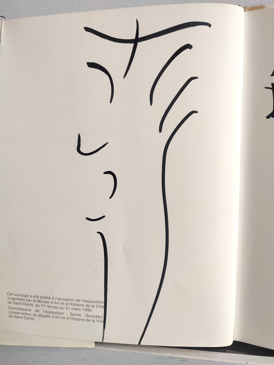 Olivier Debré. Signe personnage dédicacé sur un catalogue au photographe Didier Gicquel. 1996-photo-1