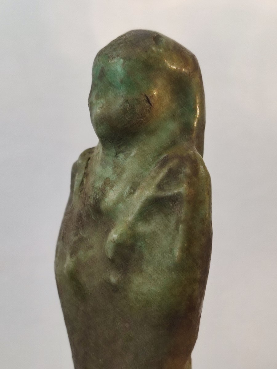 Green Ceramic Oushebti . Egypt, Late Period.-photo-3