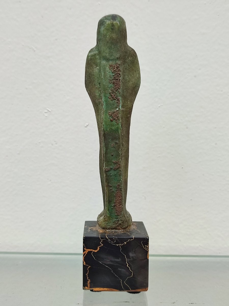 Green Ceramic Oushebti . Egypt, Late Period.-photo-4