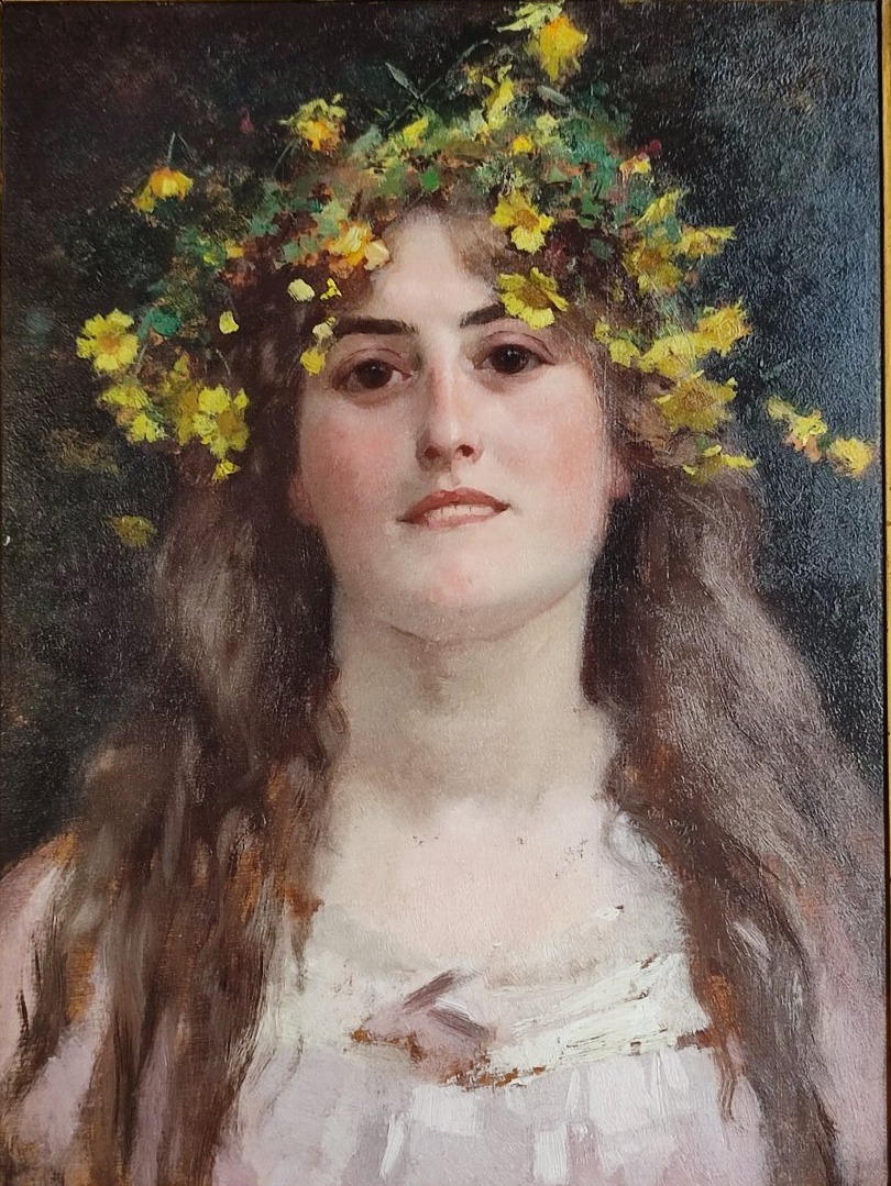 Flora, By André Paul Leroux. Oil On Wood-photo-4
