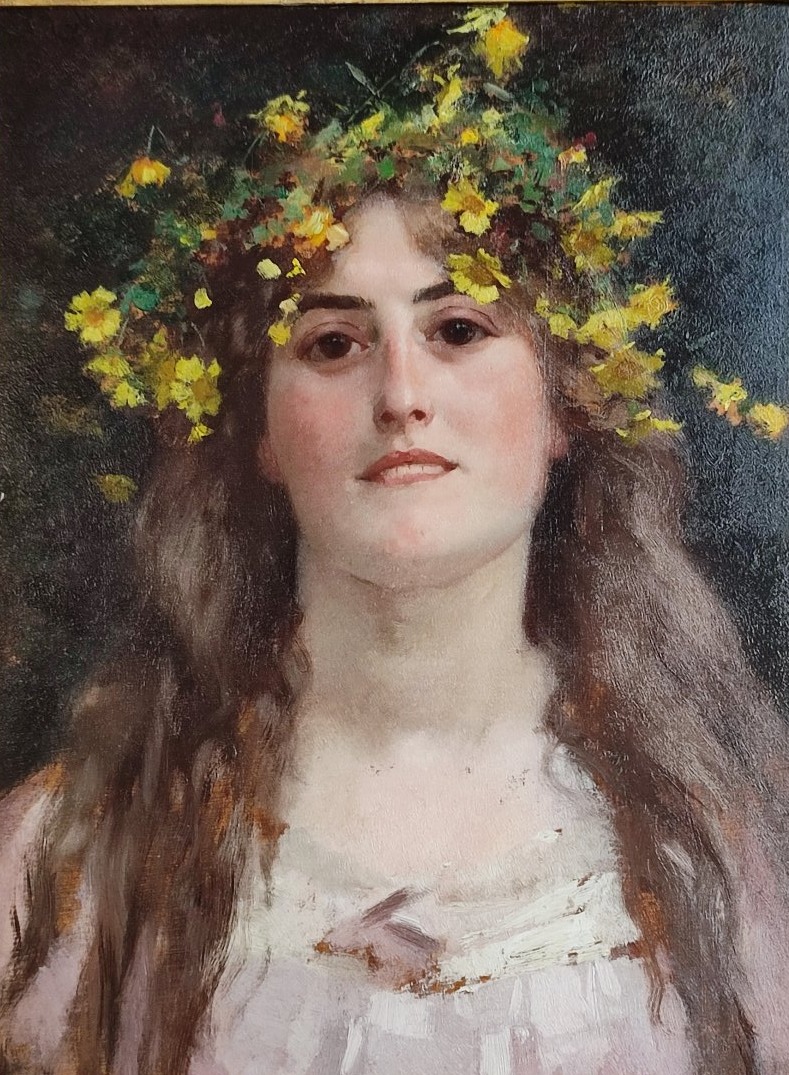 Flora, By André Paul Leroux. Oil On Wood