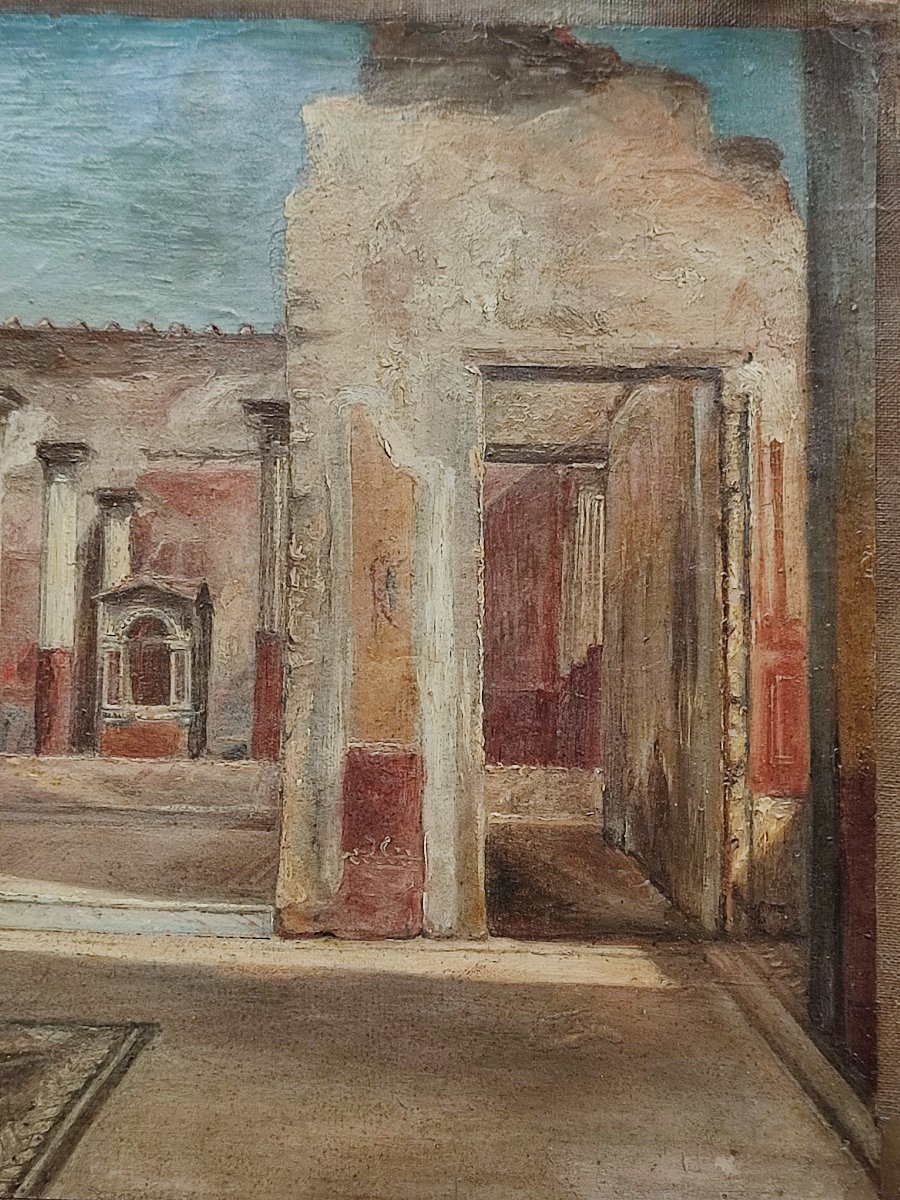 Pompei, Oil On Paper-photo-3