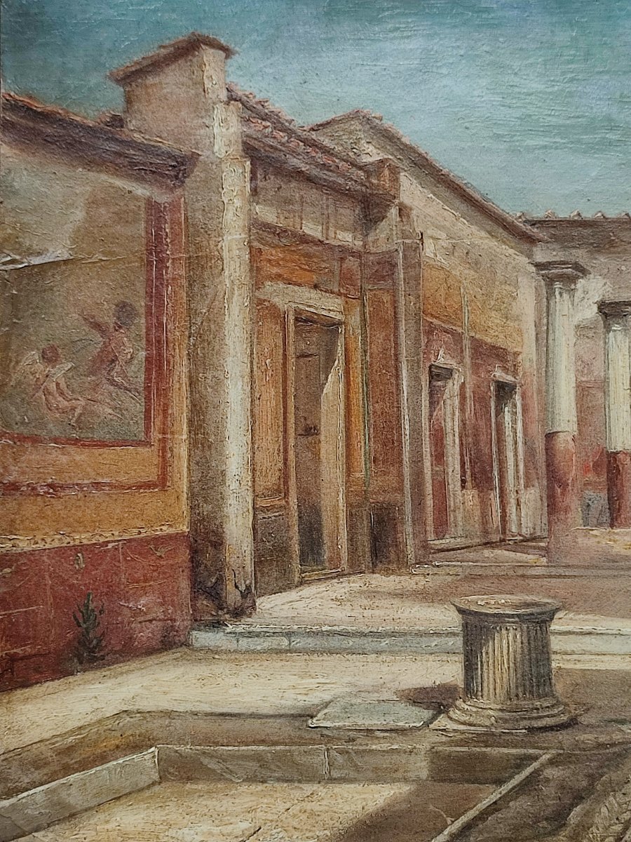 Pompei, Oil On Paper-photo-4