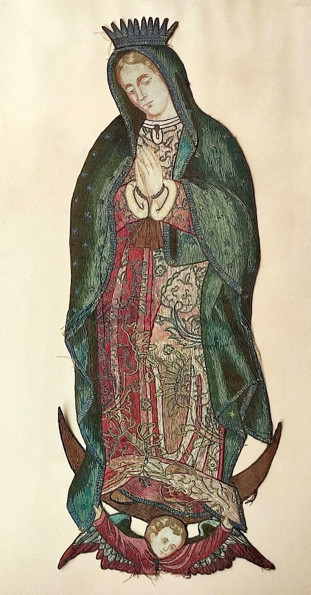 The Virgin With The Crescent. 19th Century Embroidery