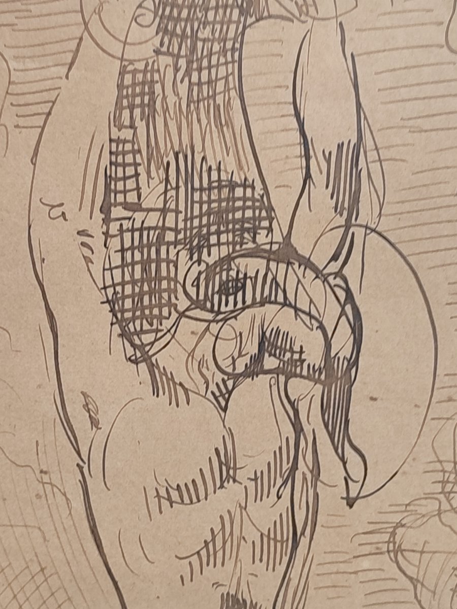 Emile Bernard. Le Martyr, Dessin de la période de Pont Aven de 1892-photo-7