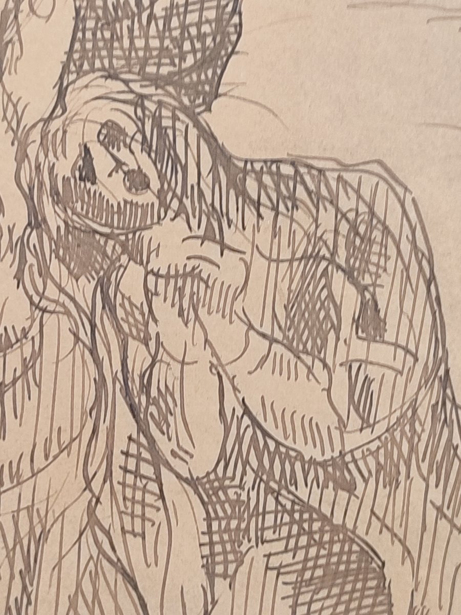 Emile Bernard. Le Martyr, Dessin de la période de Pont Aven de 1892-photo-8