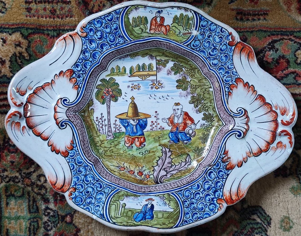 Plat décor aux chinois.  France 18 ème siècle -photo-2