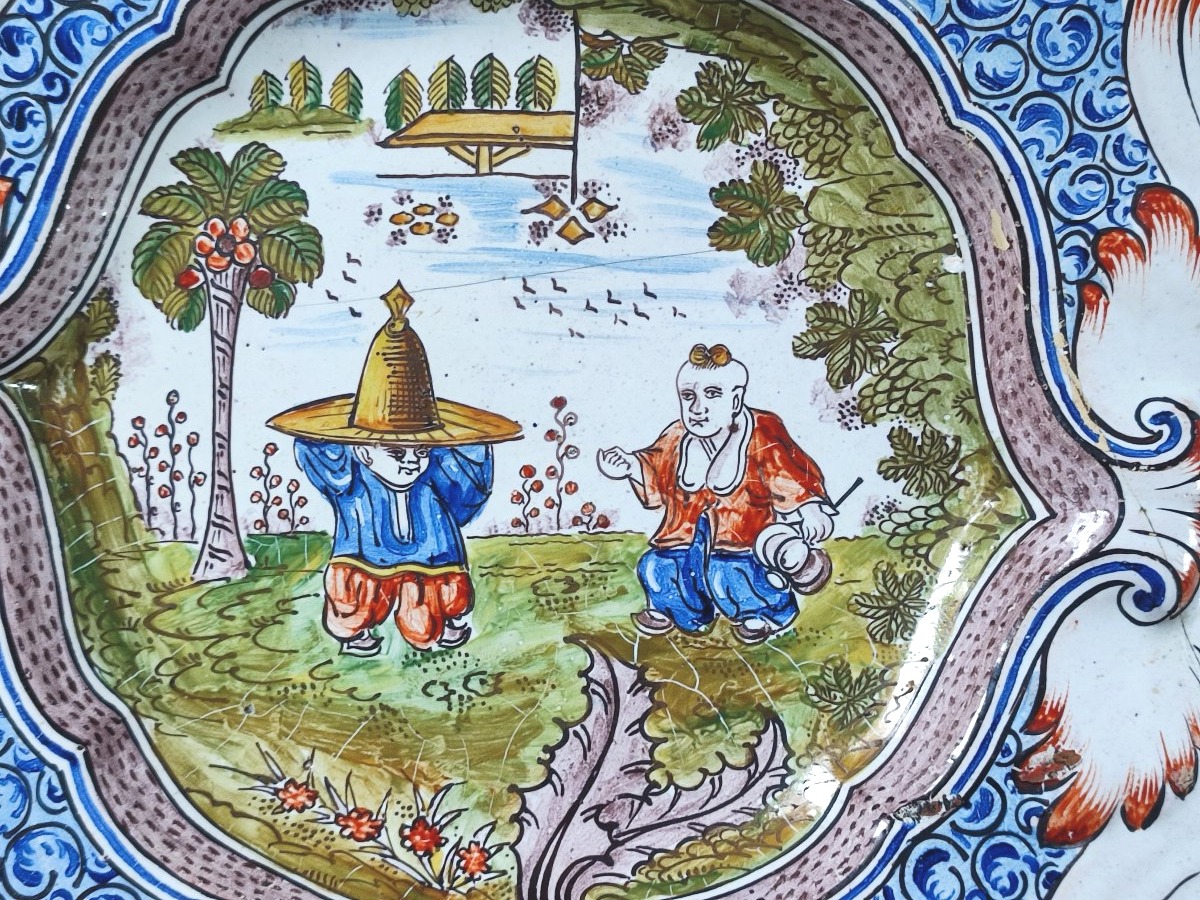 Plat décor aux chinois.  France 18 ème siècle -photo-3