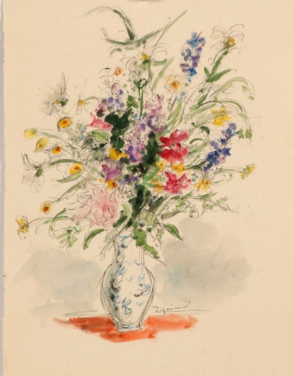 Andre Dignimont. Bouquet, Watercolor