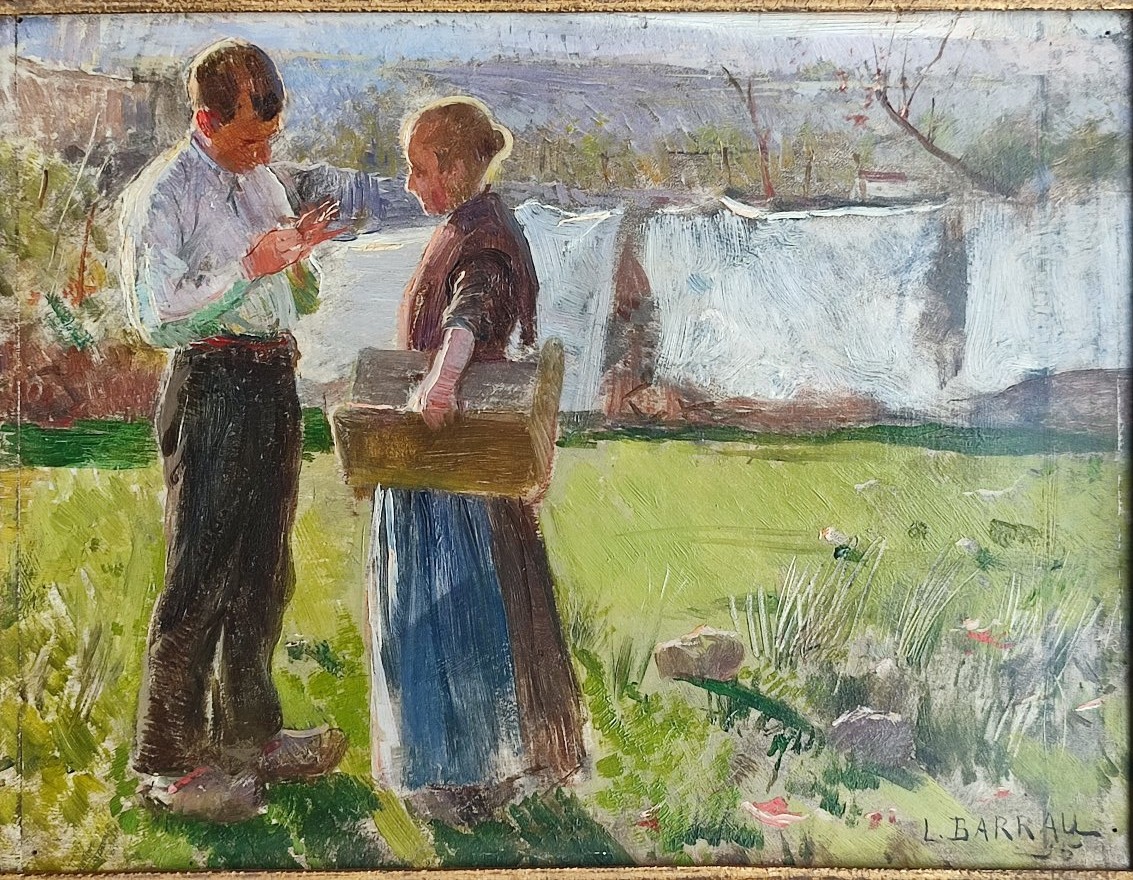 La déclaration. Laureano Barrau. Ecole Impressionniste Espagnole-photo-2