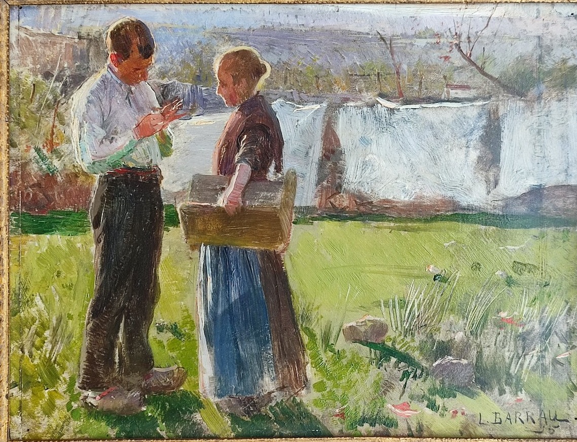 La déclaration. Laureano Barrau. Ecole Impressionniste Espagnole-photo-2