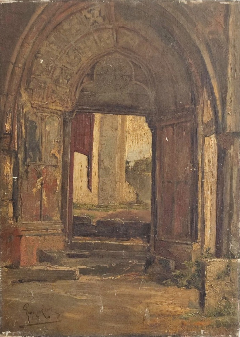 Church Porch. 19th-century French School 