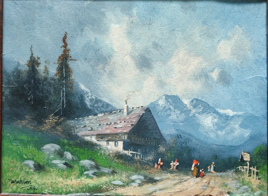 Paysage en Suisse. 19 ème siècle 