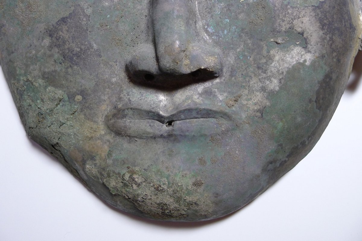 Masque de guerrier  Khitan en argent et bronze  -  Chine du XI ème siècle.  -photo-2