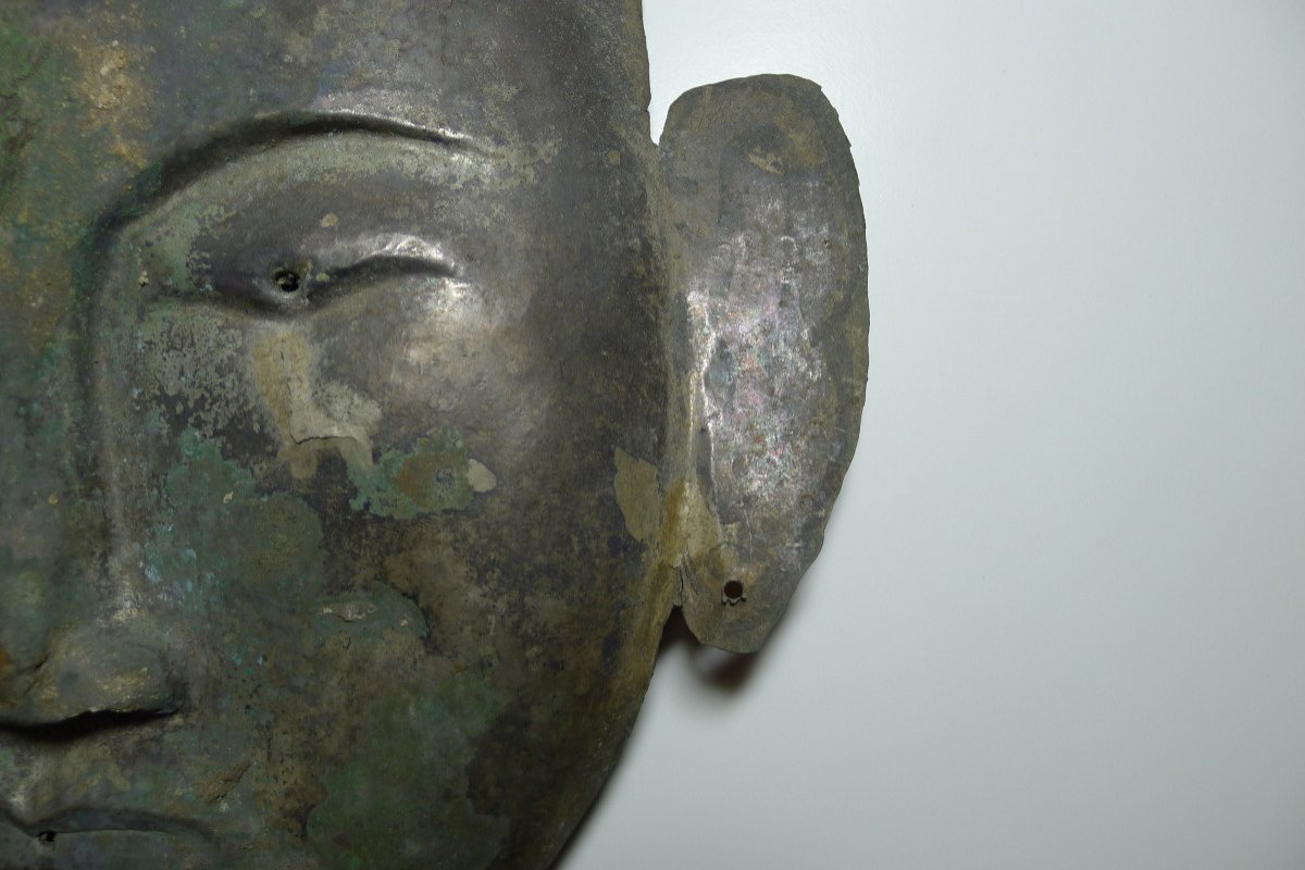 Masque de guerrier  Khitan en argent et bronze  -  Chine du XI ème siècle.  -photo-3