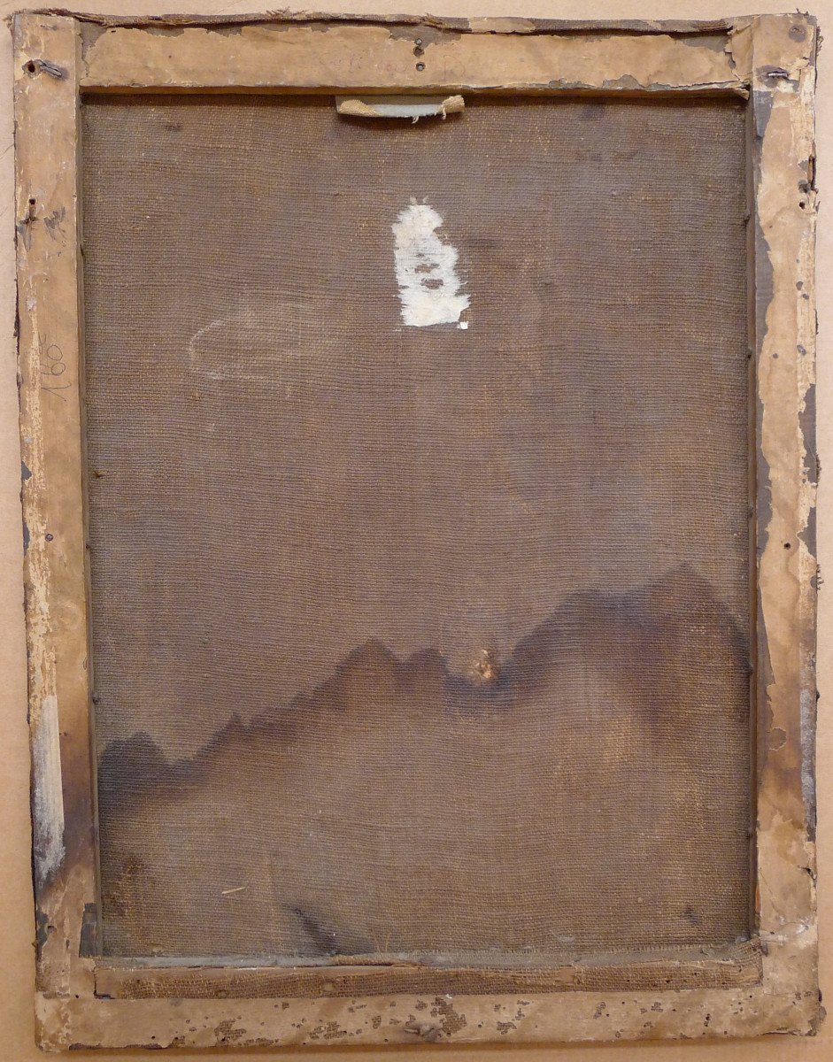 Scène Biblique, Huile Sur Papier Du 18 ème Siècle.-photo-2