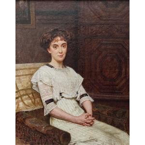 Femme dans un interieur . Léon Glaize. 1909