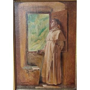 A Franciscan Meditating In Front Of A Window. Paul Bonnave 