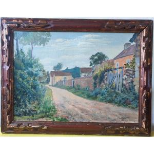 Country Houses. Oil On Canvas Cardboard. 1925