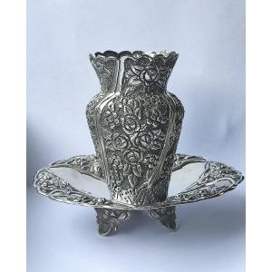 Vase And Its Silver Dish. Ottoman Art From The 19th Century 