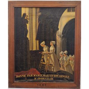 Scène religieuse.  Don à Abbeville en 1845.