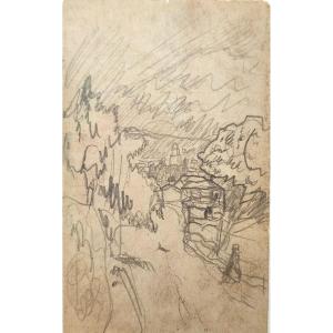 Pierre Bonnard. Un promeneur sur un chemin au dessus de Saint Tropez. Vers 1913