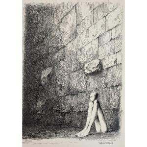 Le mur. Jean Gourmelin. Dessin