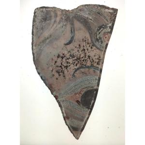 Oeil Roman,  grand fragment de vitrail du XII ème siècle
