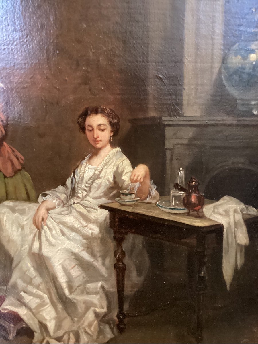 “scène d’intérieur” huile sur toile signée Franz CLAES (1818-1870)-photo-1