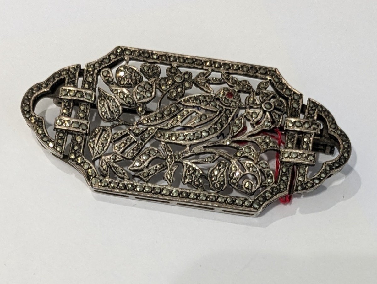 Three Silver Brooches, Epic Art Deco-photo-4
