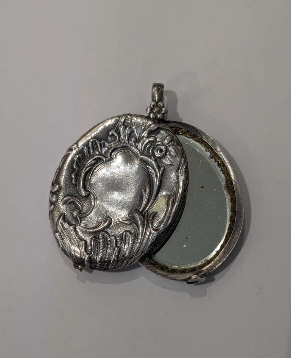 Small Silver Pocket Mirror 